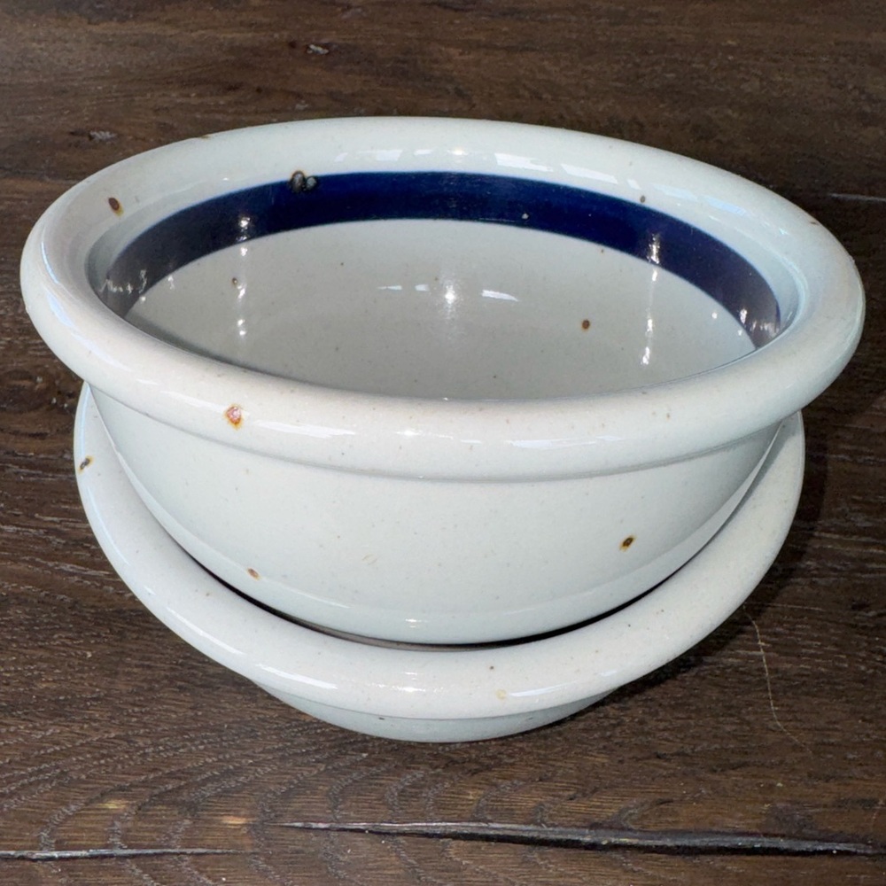 Vintage Dansk BLT Blue Stripe Stoneware Bowls – Set of 2 – Japan/Niels Refsgaard - Picture 7 of 10